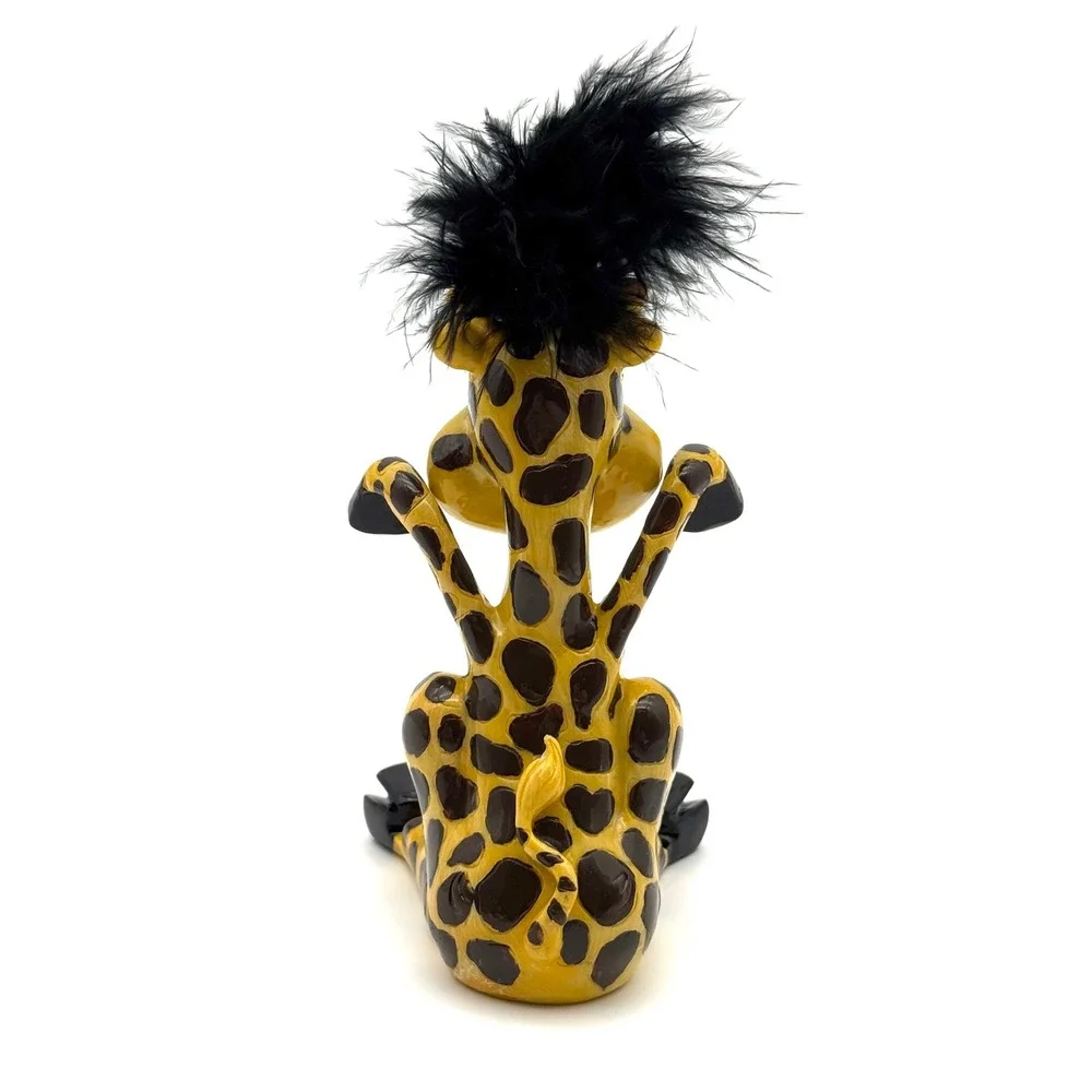 Giraffe Picture Frame Holder Ceramic Animated Kitsch Figurine Desk Art
